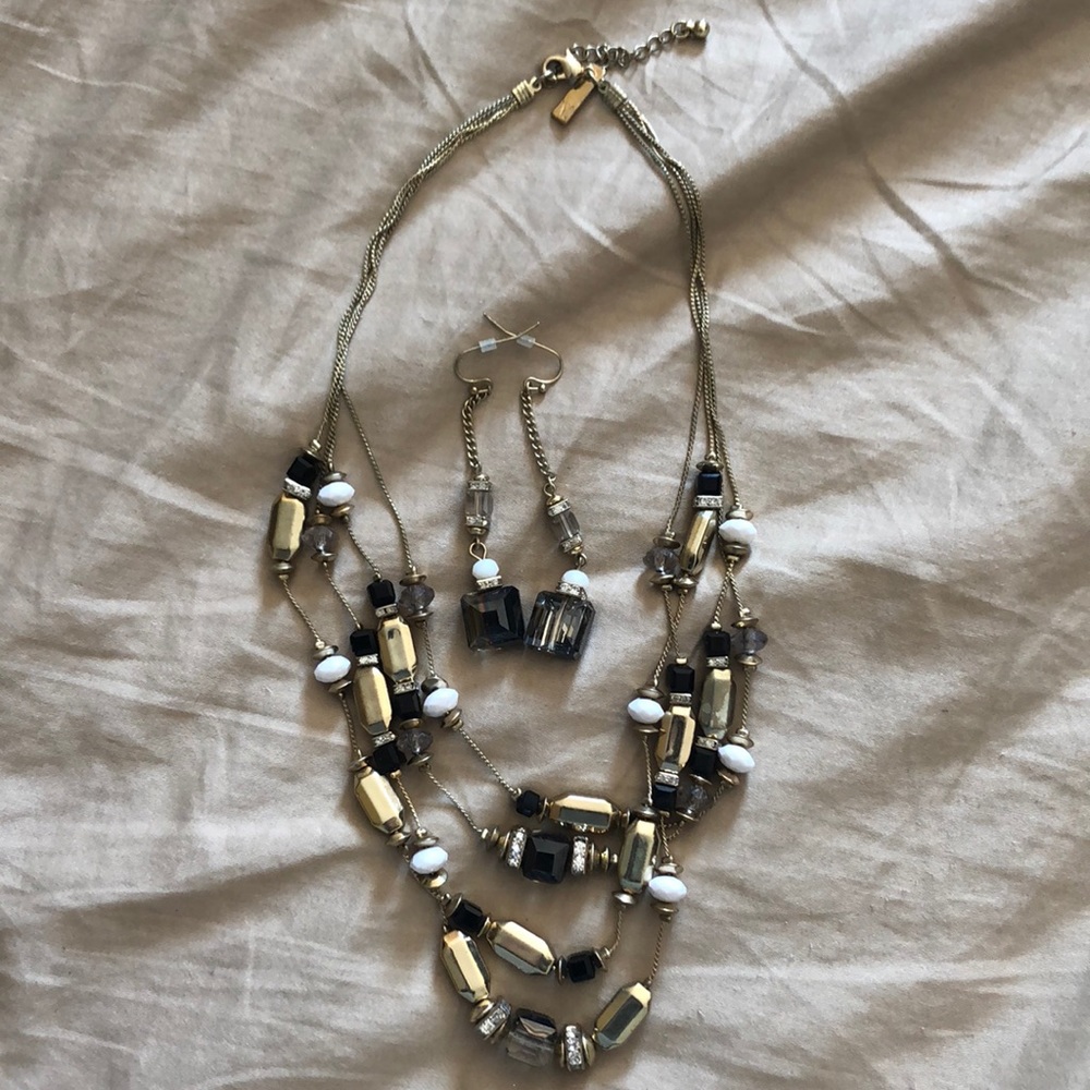 Black, Gold Inc. Brand Necklace and Bracelet